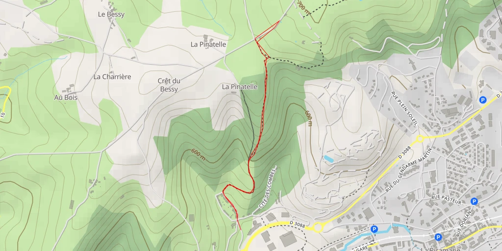 Map of the trail for Voie Communale de Firminy à Saint-Étienne - Voie Communale de Firminy à Saint-Étienne