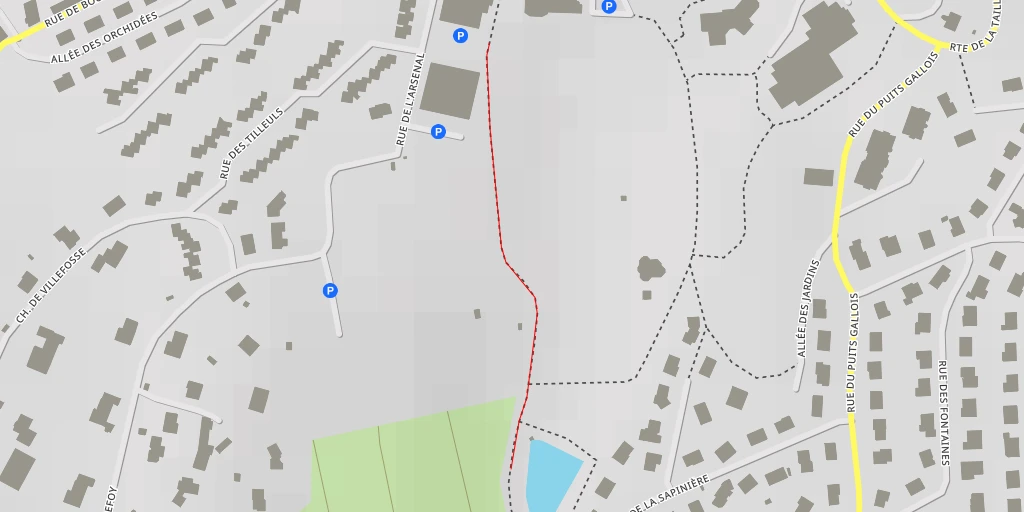 Map of the trail for Rue de la Sapinière