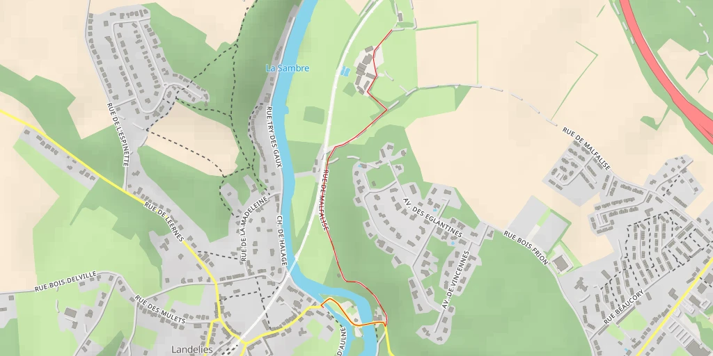 Map of the trail for La Sambre