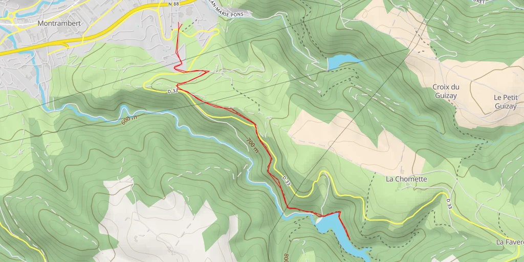 Map of the trail for Route de la Ricamarie - Route de la Ricamarie