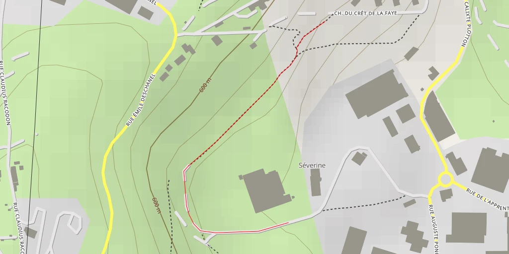 Map of the trail for Chemin du Crêt de la Faye - Saint-Étienne