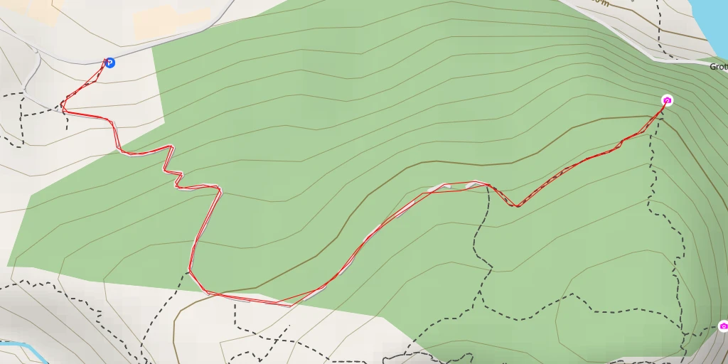 Carte de l'itinéraire :  Grotte de la Chaire - Salavas