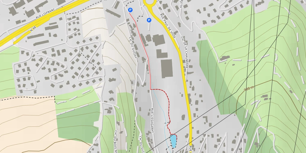 Map of the trail for Rue du Valfuret - Saint-Étienne