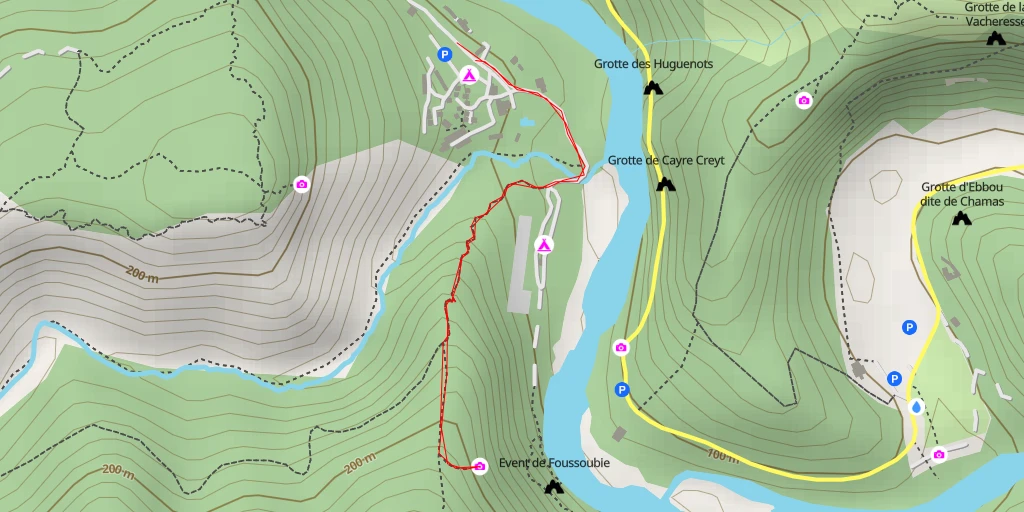 Map of the trail for Event supérieur de Foussoubie - Vallon-Pont-d'Arc