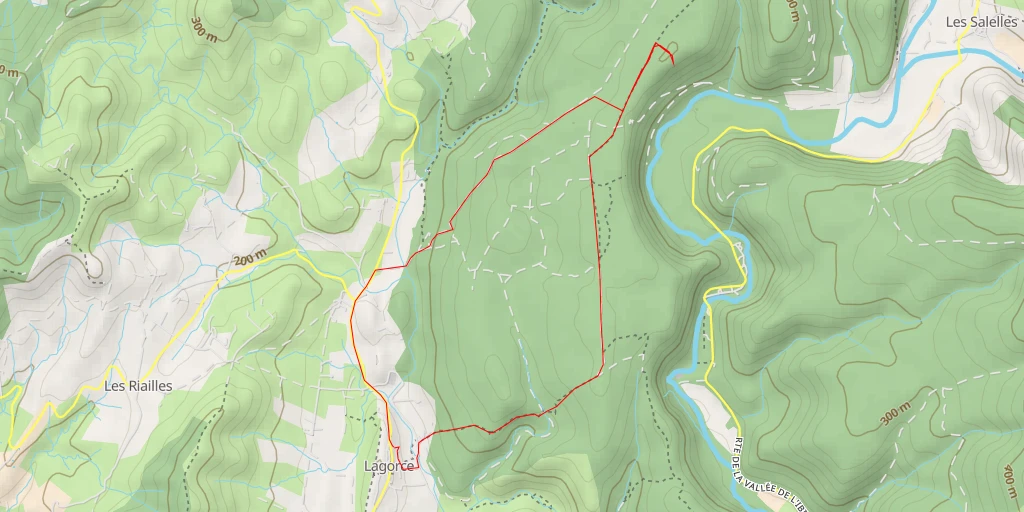 Map of the trail for Pertus de Fabria - Lagorce