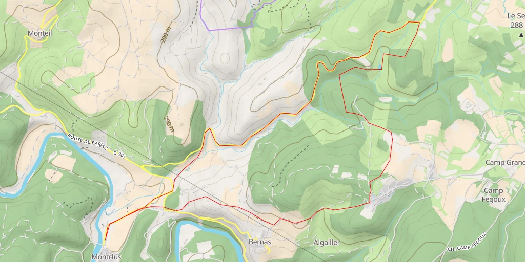 Carte de l'itinéraire :  Route de Barjac - Route de Barjac