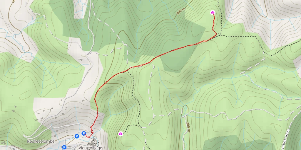 Map of the trail for Le Palas - Rochecolombe