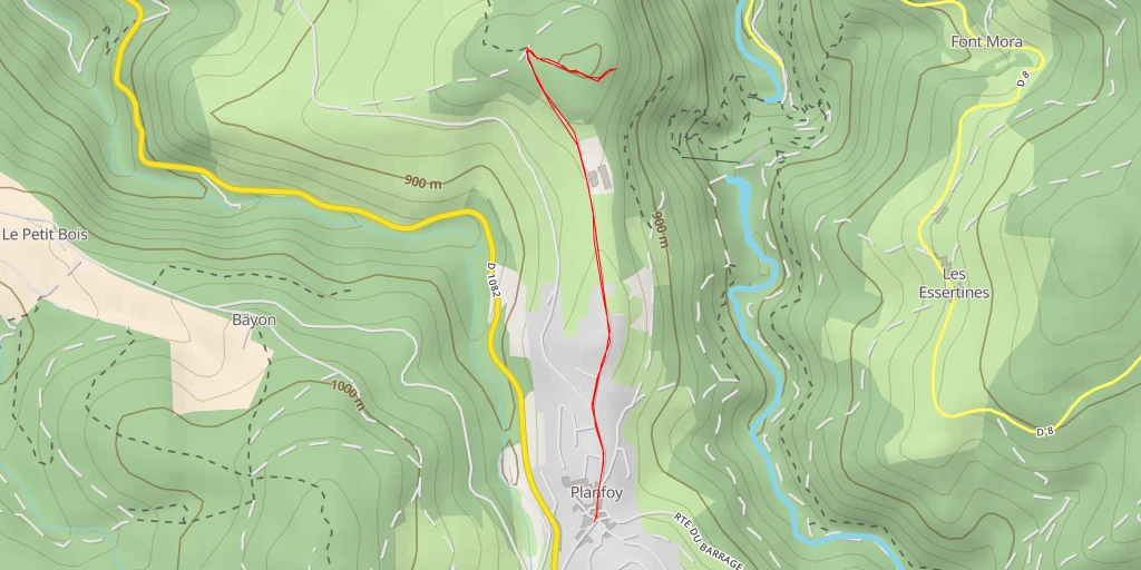 Map of the trail for Chemin du Frioul