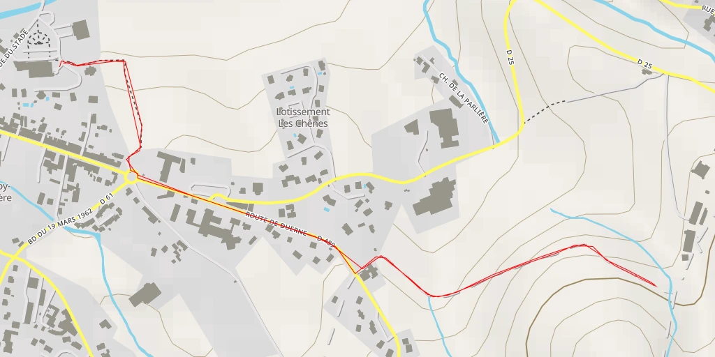 Carte de l'itinéraire :  Chemin de Gouttemorte - Chemin de Gouttemorte