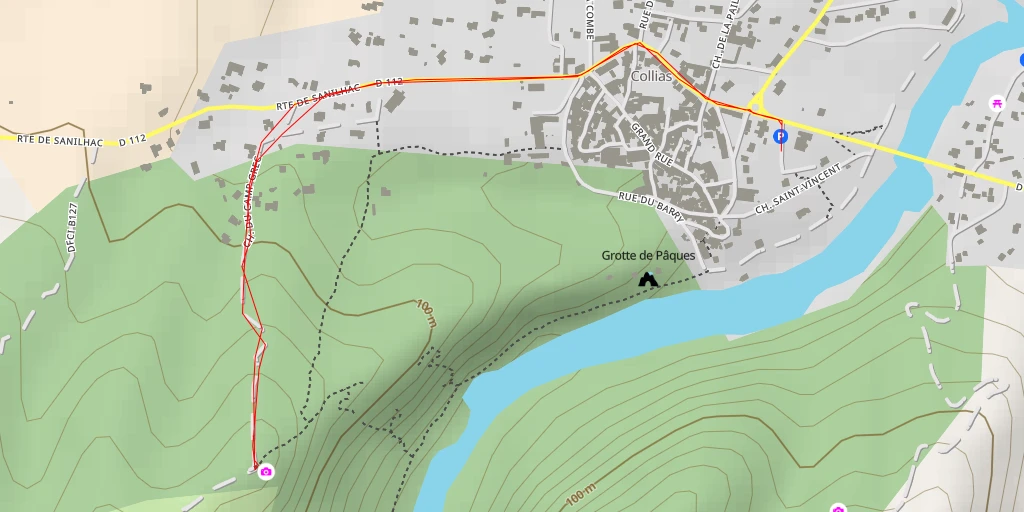 Carte de l'itinéraire :  Chemin du Camp Grec - Collias