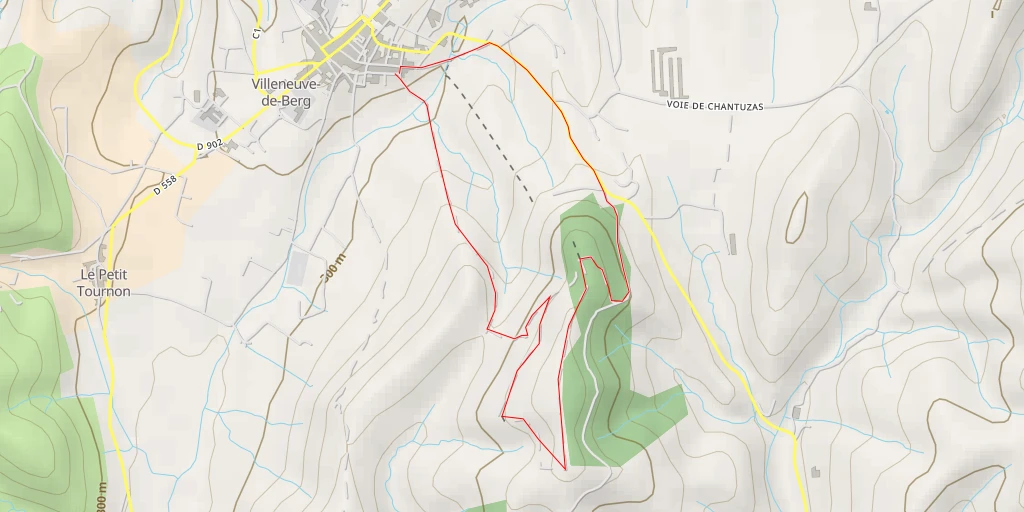 Map of the trail for La Foret des Sens - Villeneuve-de-Berg