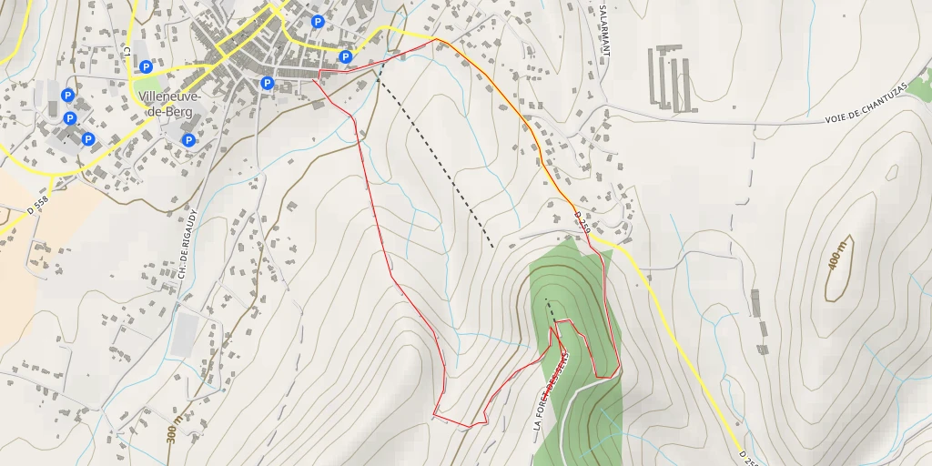 Map of the trail for Table d'orientation
