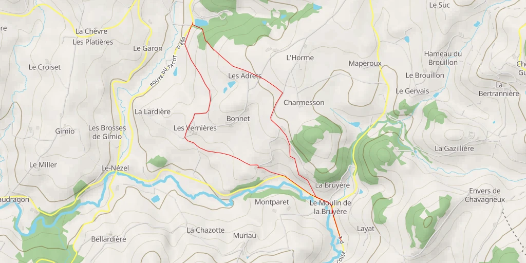 Map of the trail for Route de la Coise - Route de la Coise