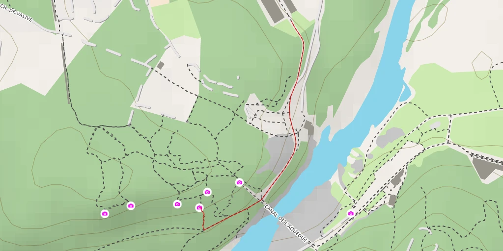 Carte de l'itinéraire :  Pont Pitot - Vers-Pont-du-Gard