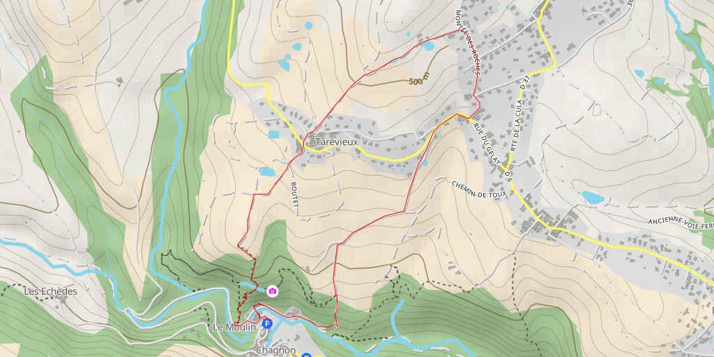 Carte de l'itinéraire :  Montée des Roches - Montée des Roches