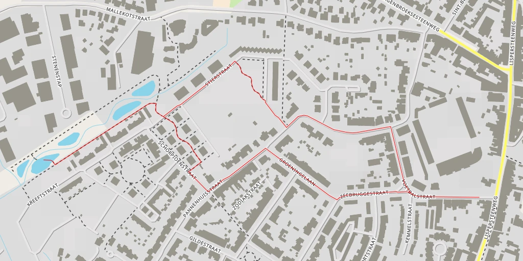 Carte de l'itinéraire :  Lisperpark - Kreeftstraat