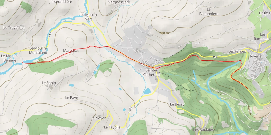 Map of the trail for Chemin de la Faverge - Chemin de la Faverge