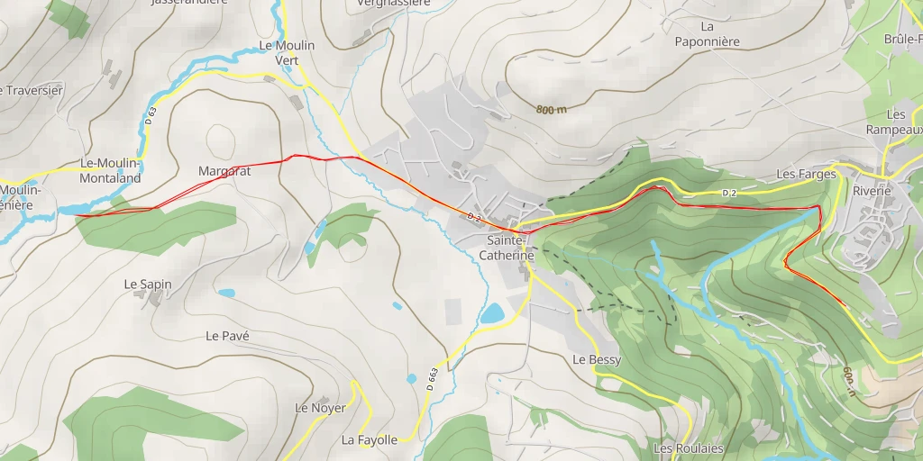 Map of the trail for Chemin de la Faverge - Chemin de la Faverge