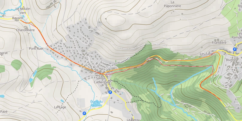 Map of the trail for Route de l'Aubépin