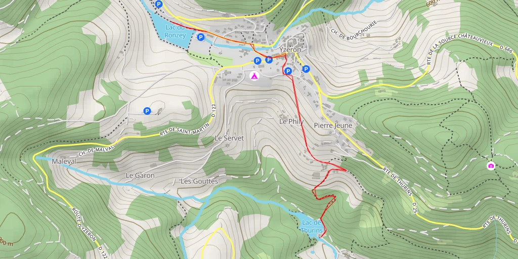 Map of the trail for Lac du Ronzey