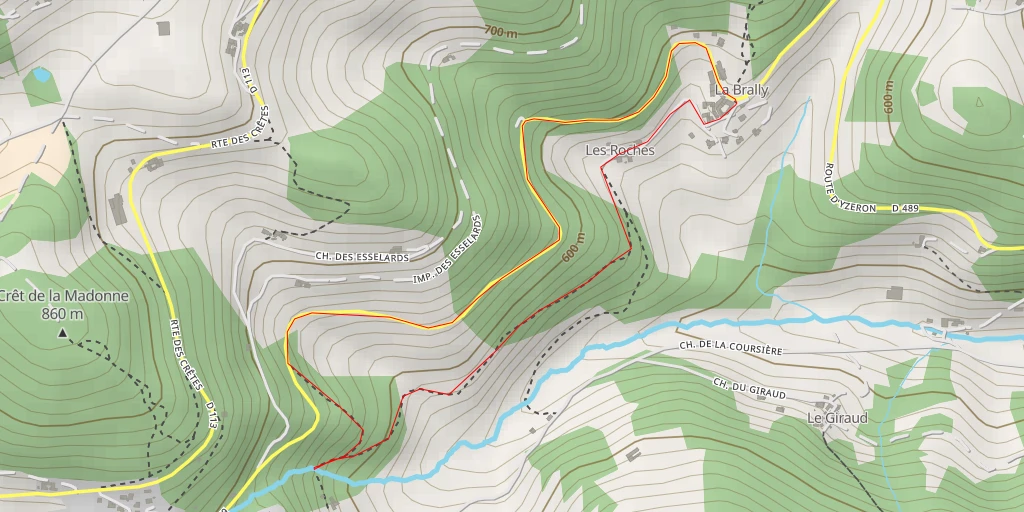 Map of the trail for Route de la Brally - Route de la Brally