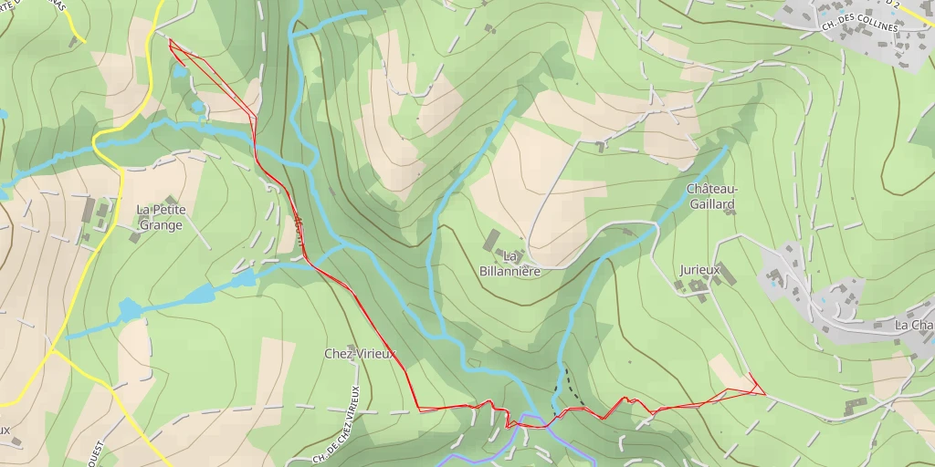 Map of the trail for Route de la Petite Grange - Route de la Petite Grange - Chabanière