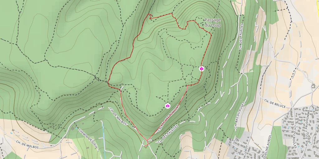 Carte de l'itinéraire :  Chemin des Falaises - Laudun-l'Ardoise