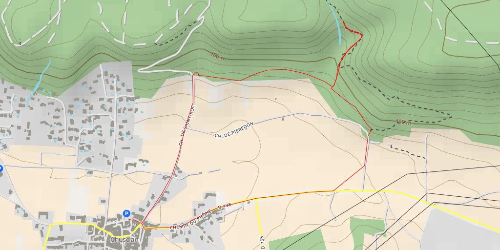 Carte de l'itinéraire :  Chemin de la Dent de Marcoule - Chemin de la Dent de Marcoule