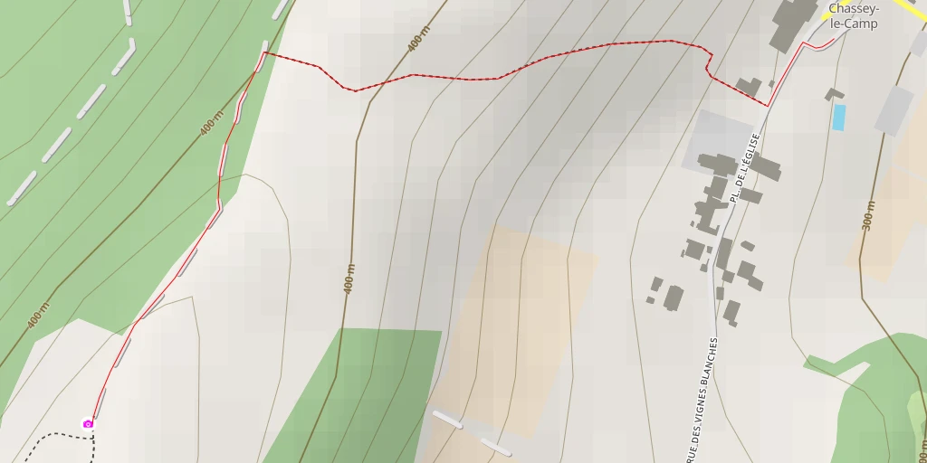 Carte de l'itinéraire :  La Redoute - Chassey-le-Camp