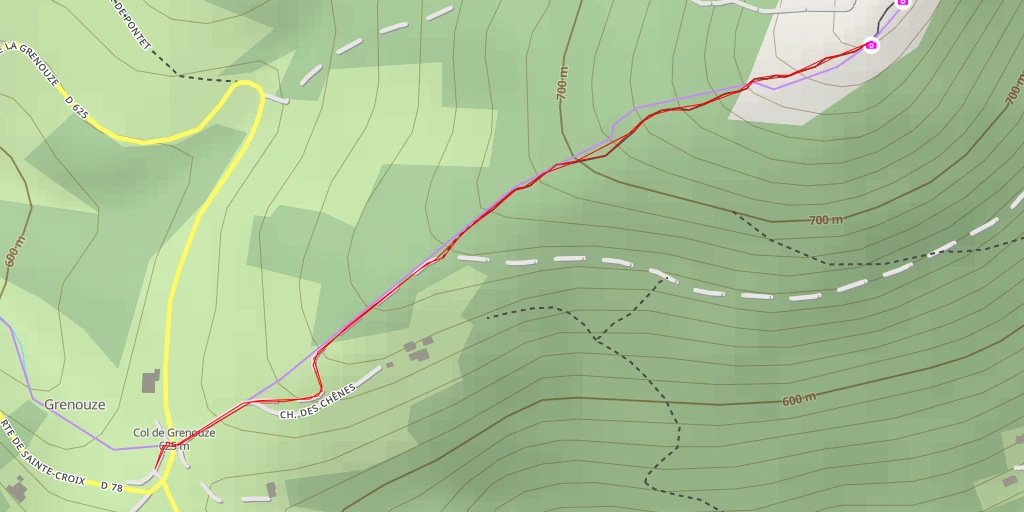 Map of the trail for AI - Chapelle du Mont Monnet - La Chapelle-Villars