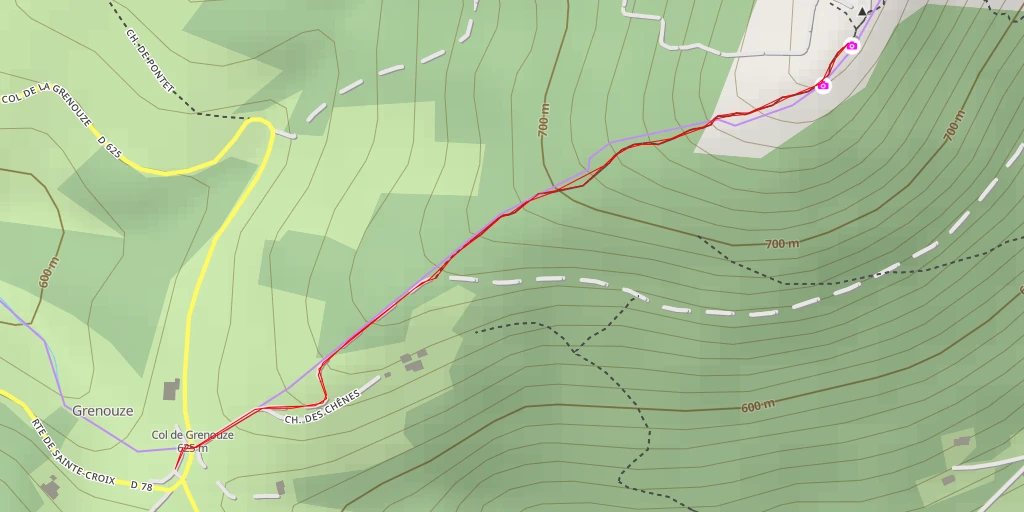 Map of the trail for AI - Chapelle du Mont Monnet - La Chapelle-Villars