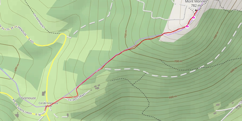 Map of the trail for AI - Vierge du Mont Monnet - La Chapelle-Villars