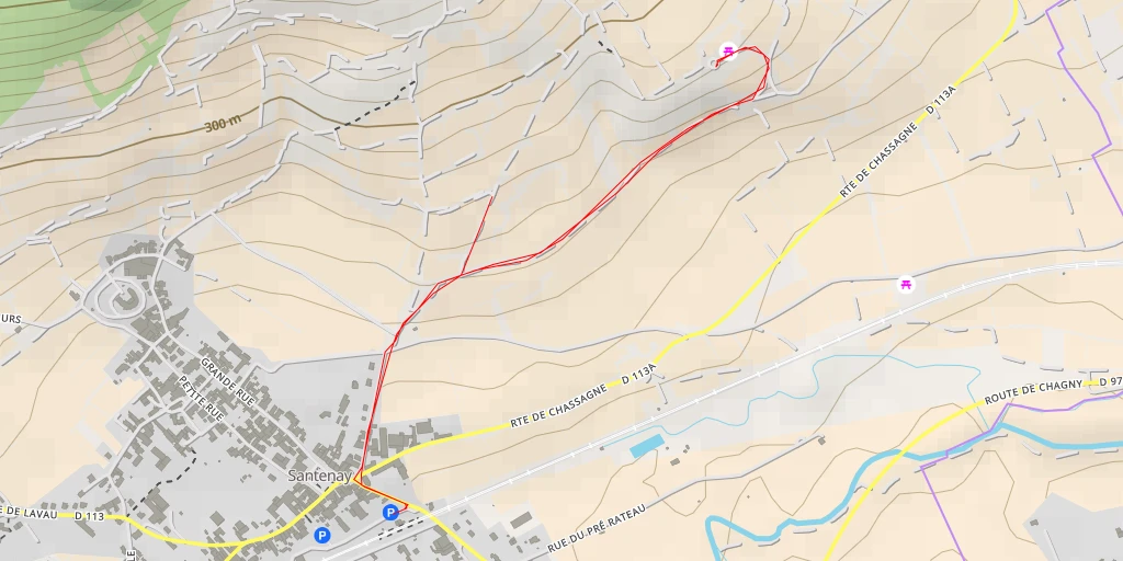 Map of the trail for Moulin Sorine - Santenay