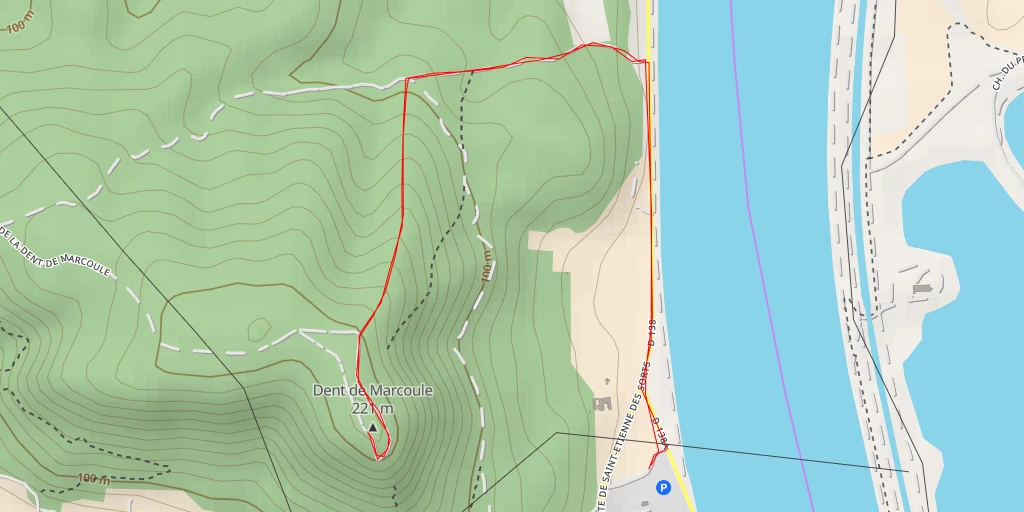 Carte de l'itinéraire :  Dent de Marcoule