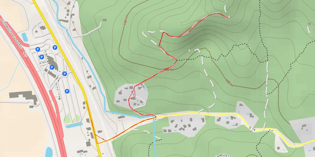 Carte de l'itinéraire :  Saint-Paul - Mornas