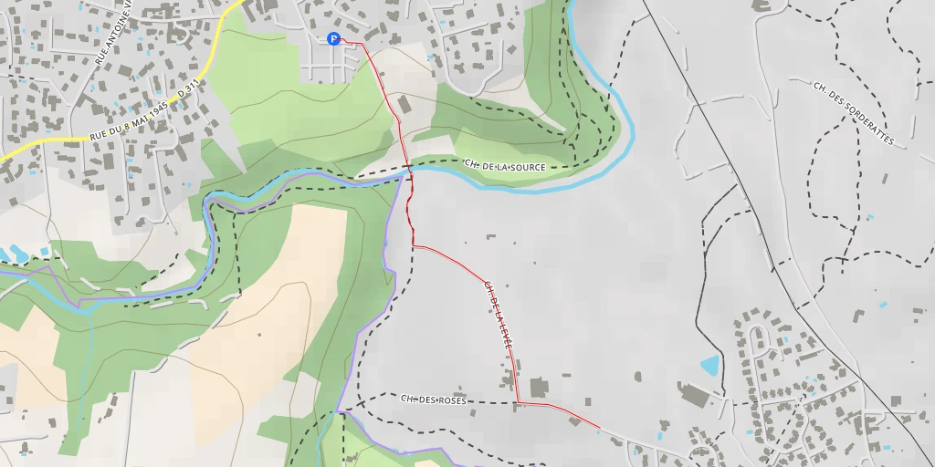 Map of the trail for Chemin de Findez