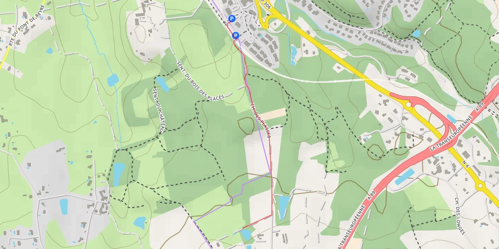 Map of the trail for Chemin des Plasses