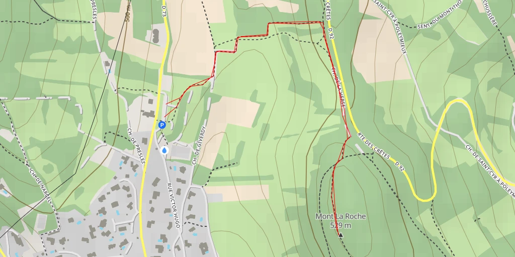 Map of the trail for Mont La Roche