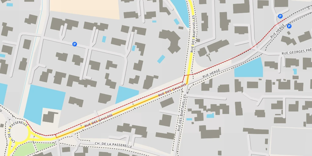 Map of the trail for Chemin de la Passerelle