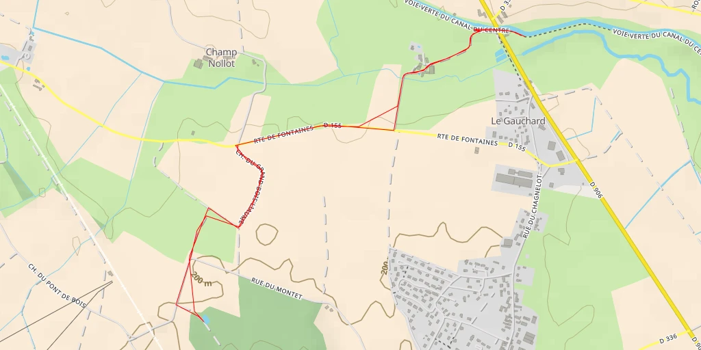 Carte de l'itinéraire :  Chemin du Bois de la Troche - Chemin du Bois de la Troche