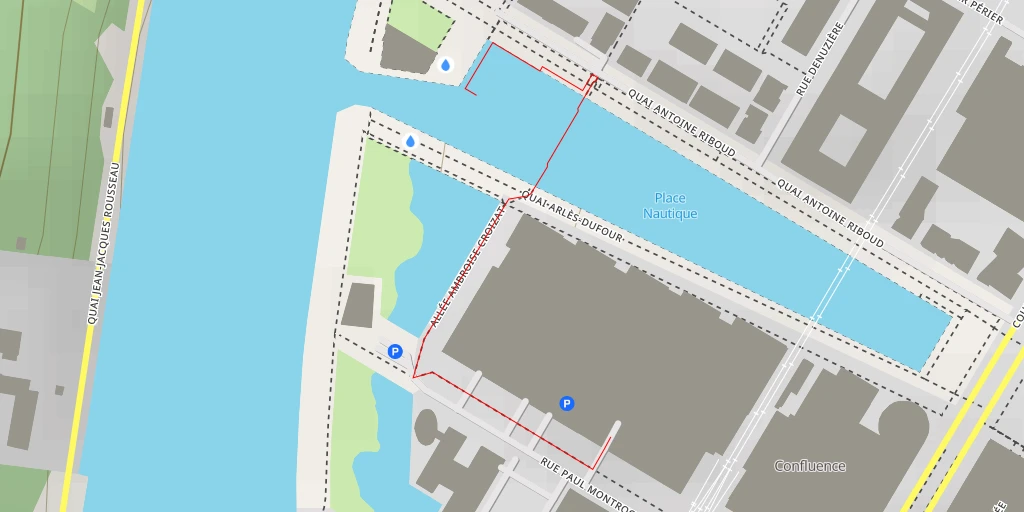 Map of the trail for Place Nautique