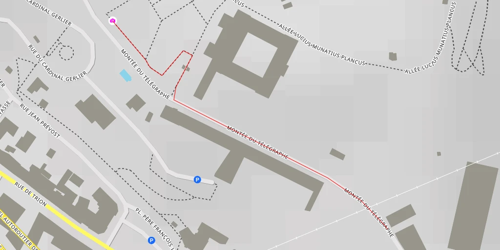 Map of the trail for Montée du Télégraphe - Lyon