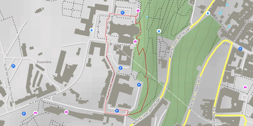 Map of the trail for Esplanade de Fourvière