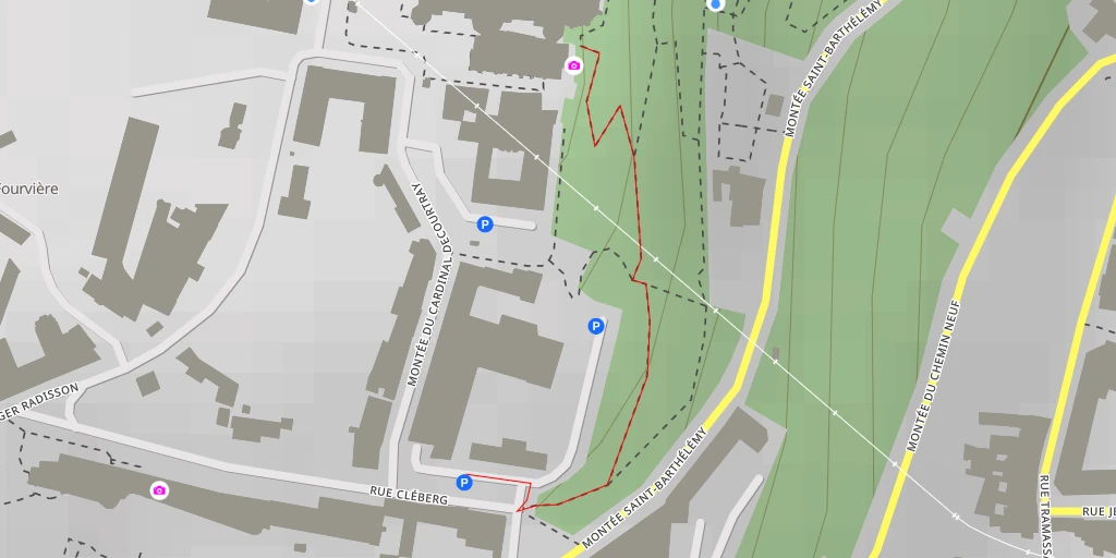 Map of the trail for Place du Cloître de Fourvière - Lyon