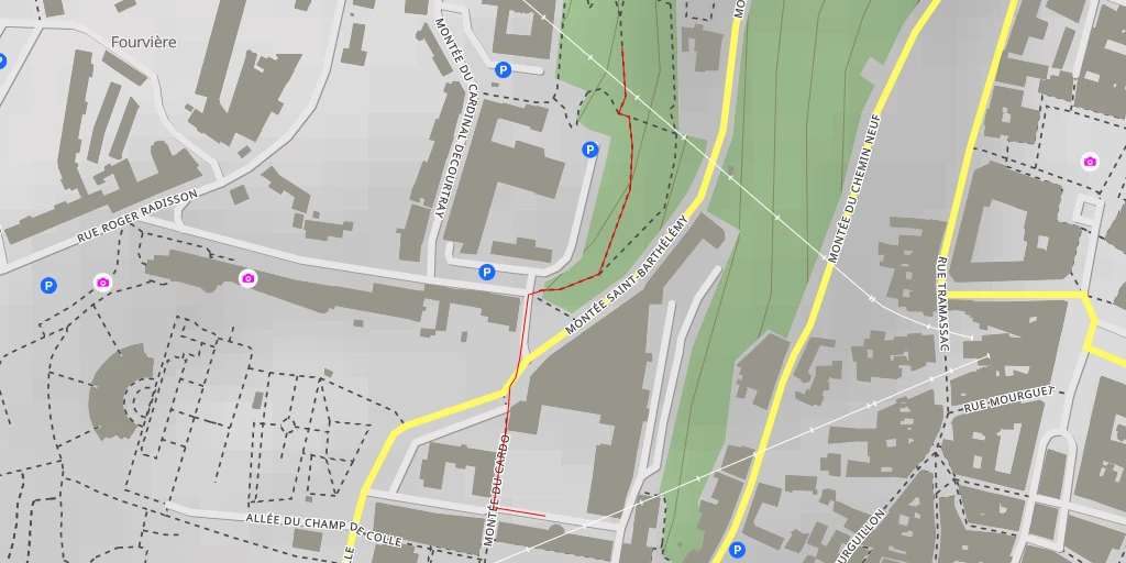 Map of the trail for Montée Cardinal Louis-Marie Billé - Lyon