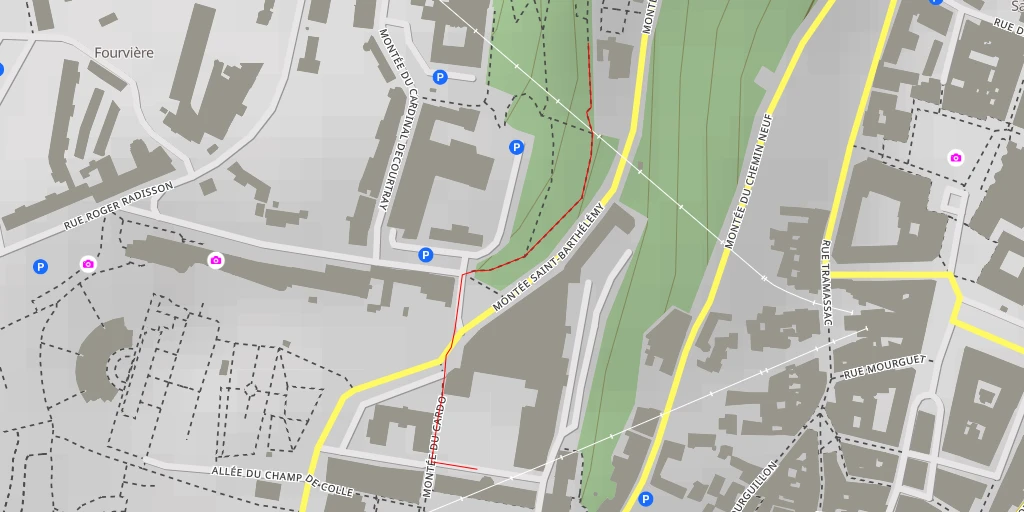 Map of the trail for Montée Cardinal Louis-Marie Billé - Lyon