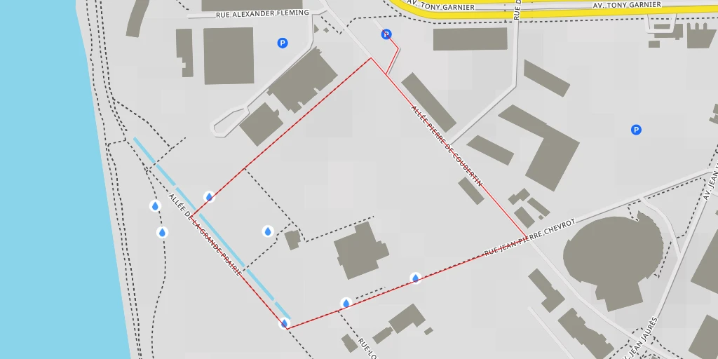 Map of the trail for Allée de la Grande Prairie - Lyon