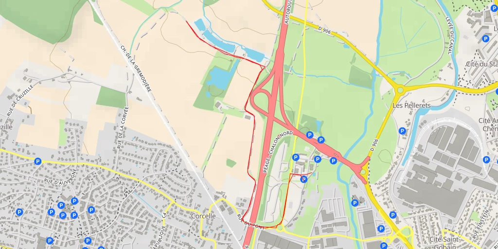 Carte de l'itinéraire :  Chemin de la Gremodière - Chemin de la Gremodière