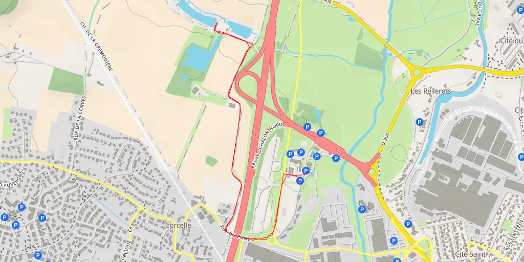 Map of the trail for Péage - Chalon-Centre - Péage - Chalon-Centre