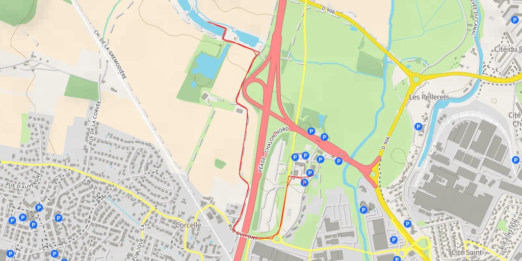 Map of the trail for Péage - Chalon-Centre - Péage - Chalon-Centre